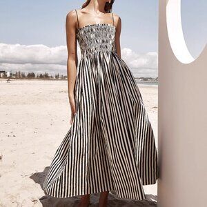 Striped Black and White Maxi Dress